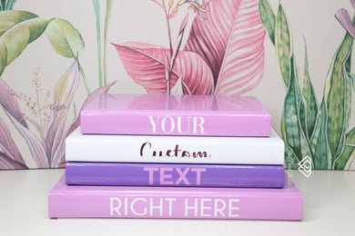 PINK AND WHITE BOOKS , DESIGNER BOOK SET , COFFEE TABLE BOOKS , FASHION BOOKS , BIRTH DETAILS BOOKS , CUSTOM BOOKS , BLANK PAGE BOOKS , POSHBIBLE BOOK , LILAC LAVENDER PURPLE BOOKS