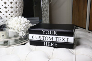 Personalised Blank Book set - BLACK & White - Home decor - Coffee Table Books